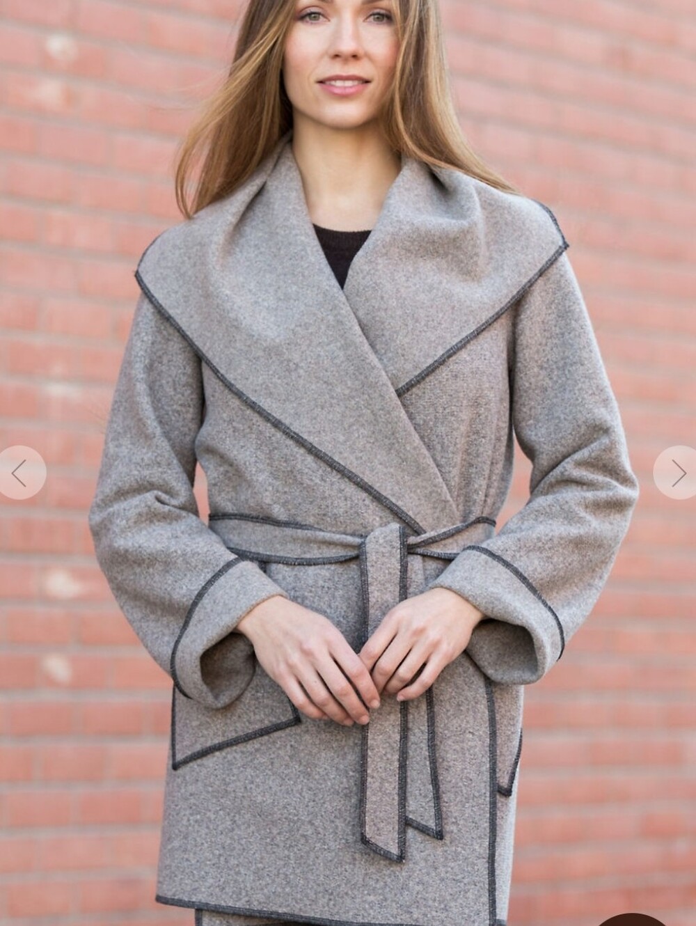 Janska Boulder Fleece Coat an open-front draped style Jacket Sz Large New